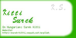 kitti surek business card